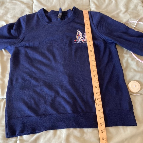 J Crew Tippi Navy Pullover Sweater Sailboat J. Crew Jcrew - Picture 4 of 5
